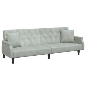 vidaXL Sofa Bed with Armrests Dark Grey Velvet