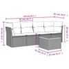 vidaXL 5 Piece Garden Sofa Set with Cushions Grey Poly Rattan