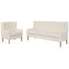 vidaXL Sofa Set 2 Pieces Fabric Cream White