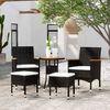 vidaXL 5 Piece Garden Lounge Set Poly Rattan Black