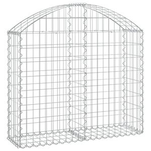 vidaXL Arched Gabion Basket 100x30x80/100 cm Galvanised Iron