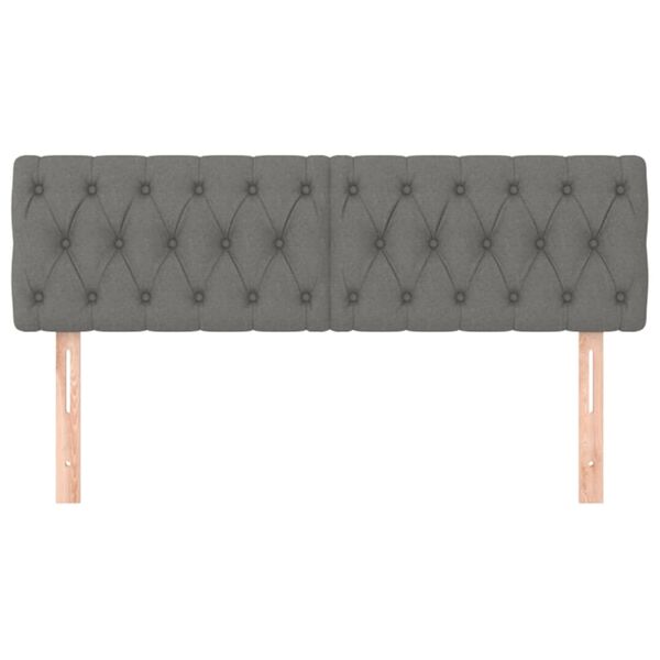 vidaXL Headboards 2 pcs Dark Grey 72x7x78/88 cm Fabric