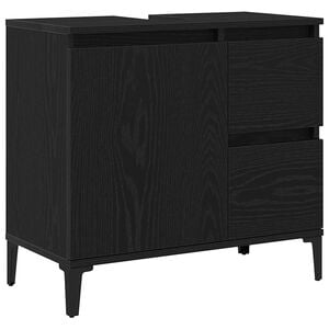 vidaXL Bathroom Cabinet Black Oak 65 x 33 x 60 cm Engineered Wood