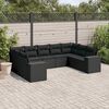 vidaXL 9 Piece Garden Sofa Set with Cushions Black Poly Rattan