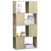vidaXL Book Cabinet Room Divider Sonoma Oak 60x24x124.5 cm Engineered Wood