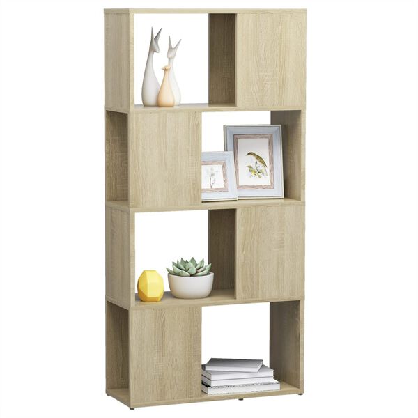 vidaXL Book Cabinet Room Divider Sonoma Oak 60x24x124.5 cm Engineered Wood