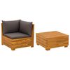 vidaXL 2 Piece Garden Lounge Set Solid Acacia Wood Brown