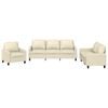 vidaXL 3 Piece Sofa Set with Cushions Cream Faux Leather