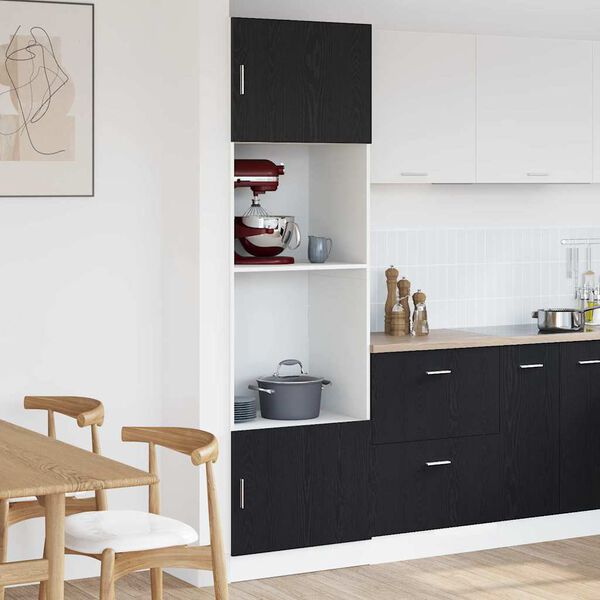 vidaXL Hanging Cabinet Riga Black Oak 60 x 57 x 207 cm Engineered Wood
