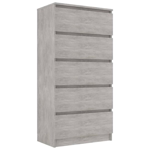 vidaXL Drawer Sideboard Concrete Grey 60x35x121 cm Engineered Wood