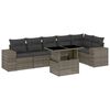 vidaXL 7 Piece Garden Sofa Set with Cushions Grey Poly Rattan