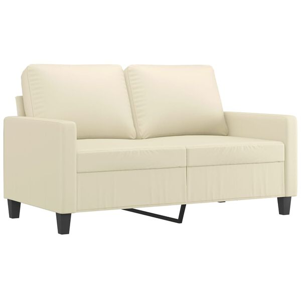 vidaXL 2 Piece Sofa Set with Cushions Cream Faux Leather