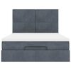vidaXL Ottoman Bed with Mattresses & LEDs Dark Grey Double Velvet