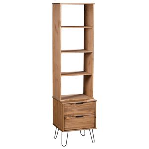 vidaXL Book Cabinet | Natural wood | Solid pine wood, metal