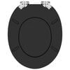 vidaXL Toilet Seats with Soft Close Lids 2 pcs MDF Black