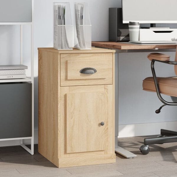 vidaXL Side Cabinet with Drawer Sonoma Oak 40x50x75 cm Engineered Wood