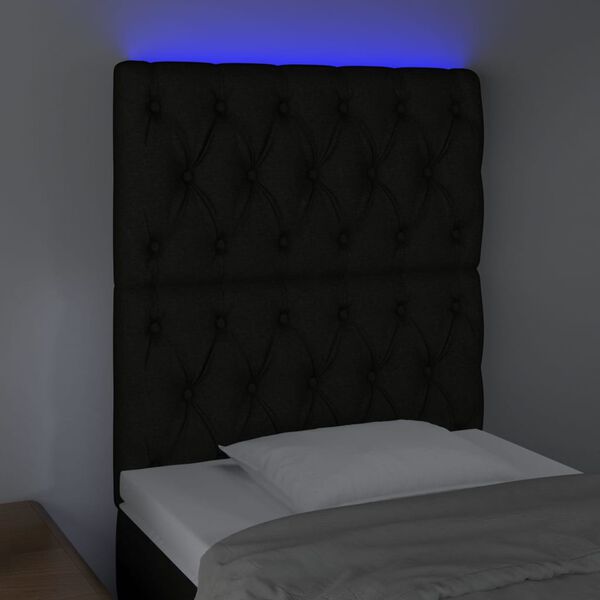 vidaXL LED Headboard Black 80 cm Fabric