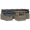 vidaXL Garden Sofa Set Height-Adjustable 7 pcs Grey Poly Rattan