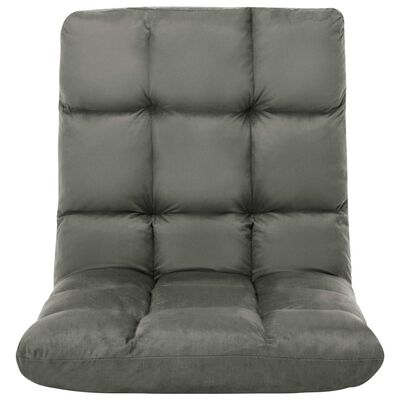 vidaXL Folding Floor Chair Dark Grey Microfibre