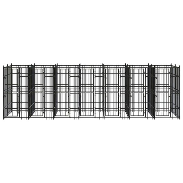 vidaXL Outdoor Dog Kennel Steel 12.9 m&sup2;