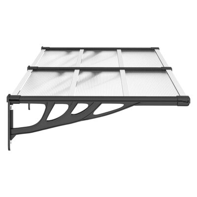 vidaXL Door Canopy Black and Transparent 152.5x90 cm Polycarbonate
