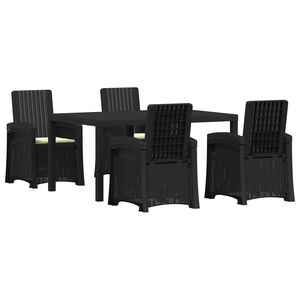 vidaXL Garden Dining Set 5 pcs Anthracite and Cream PP