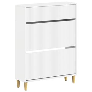 vidaXL Shoe Cabinet ARNHEM 78 x 24 x 103 cm Engineered Wood White