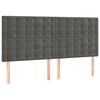 vidaXL Box Spring Bed with Mattress&LED Dark Grey 153x203 cm Queen Size Velvet