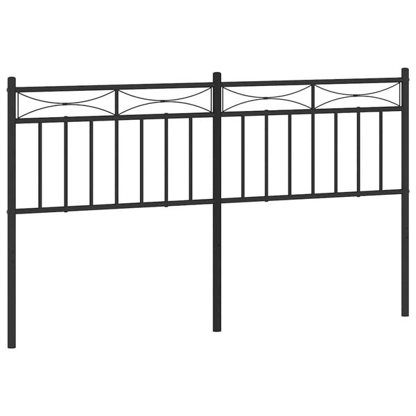vidaXL Metal Replace Headboard Black 150 cm