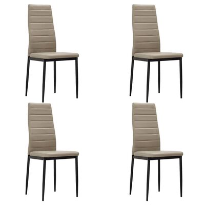 vidaXL Dining Chairs 4 pcs Cappuccino Faux Leather
