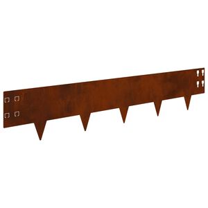vidaXL Lawn Edging 10 pcs 100 x 20 cm Steel Rusty