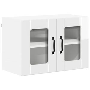 vidaXL Wall Glass Cabinet LUCCA High Gloss White 60 x 31 x 40 cm