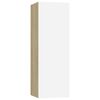 vidaXL TV Cabinet White and Sonoma Oak 30.5x30x90 cm Engineered Wood