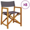 vidaXL 8 Piece Folding Chairs Dark Grey Fabric