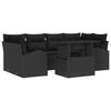 vidaXL Garden Sofa Set 7 pcs Black Poly Rattan