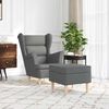 vidaXL Armchair with Footstool Dark Grey Fabric