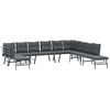 vidaXL 7 Piece Garden Bench Set with Cushions Black