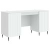 vidaXL Desk with Shelf White 142.5 x 50 x 75 cm Engineered Wood