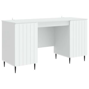 vidaXL Desk with Shelf White 142.5 x 50 x 75 cm Engineered Wood