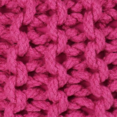 vidaXL Hand-Knitted Pouffe Cotton 50x35 cm Pink