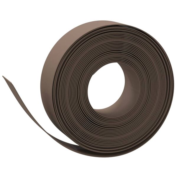 vidaXL Garden Edgings 4 pcs Brown 10 m 15 cm Polyethylene
