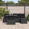 vidaXL Garden Sofa Set with Storage 6 pcs Black Poly rattan