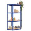 vidaXL 4-Layer Shelves 4 pcs Blue Steel&Engineered Wood