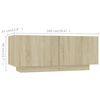 vidaXL TV Cabinet with LED Lights Sonoma Oak 200x35x40 cm