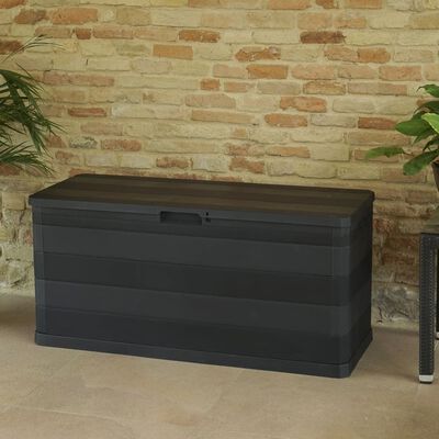 vidaXL Garden Storage Box Black 117x45x56 cm