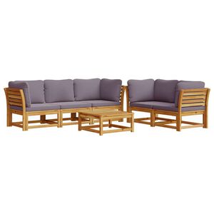 vidaXL 6 Piece Garden Lounge Set with Cushions Solid Wood Acacia