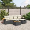 vidaXL 5 Piece Garden Sofa Set with Cushions Black Poly Rattan