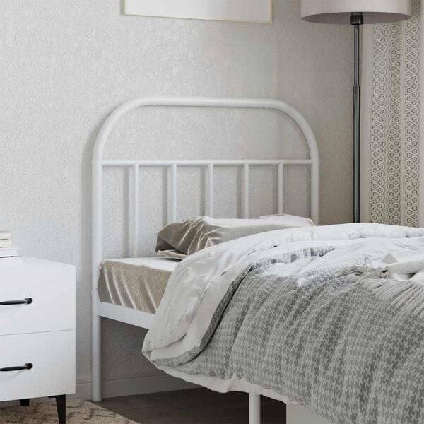 vidaXL Metal Replace Headboard White 90 cm