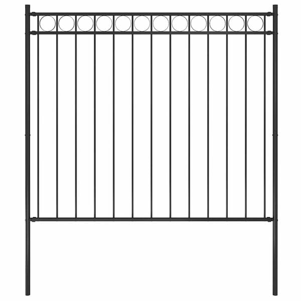 vidaXL Garden Fence Assen Steel 1.7x1.5 m Black