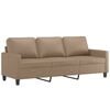 vidaXL 3 Piece Sofa Set with Cushions Cappuccino Faux Leather